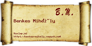 Benkes Mihály névjegykártya