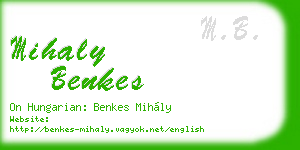 mihaly benkes business card